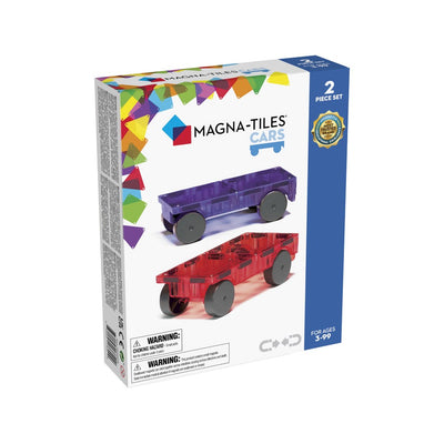 MAGNA-TILES - Cars - 2 Piece Expansion Set - Purple & Red