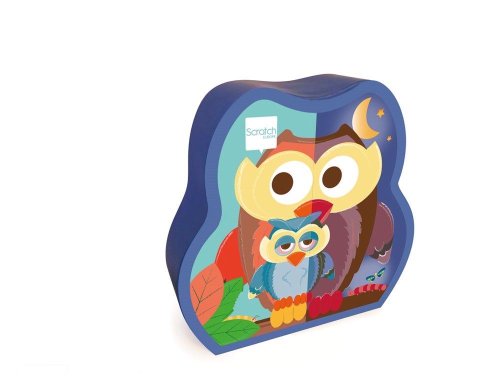 Scratch Europe - Puzzle 39pcs - 2-Sided - Owl Day/Night