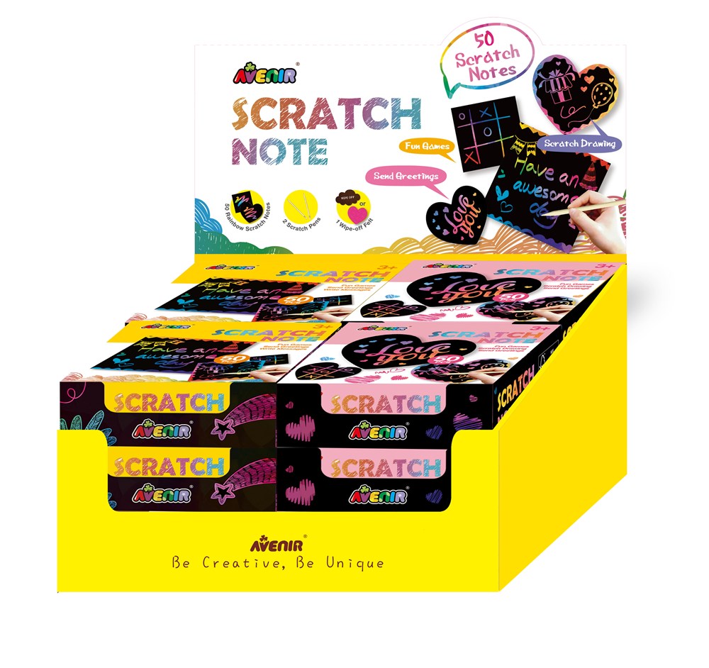 Avenir - Scratch Notes Books (Display x 12 - Love & Square)